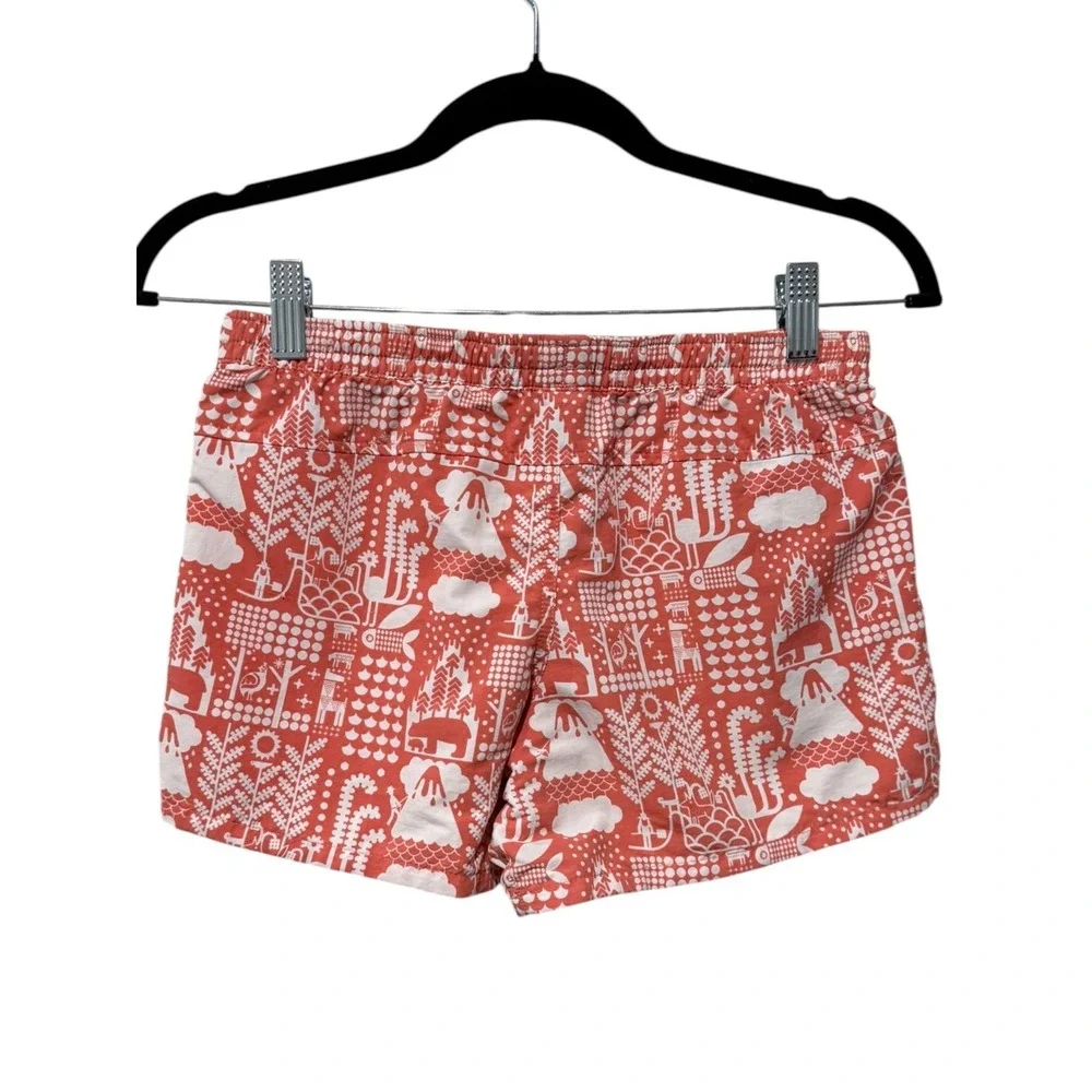 Patagonia‎ Girls Baggies Nylon Pull On Shorts XL Coral Printed Outdoors